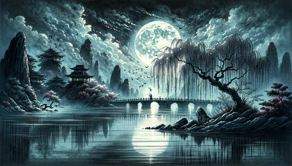 Crimson Twilight: Serenity Under the Sakura