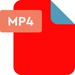 MP4 File format icon rounded shapes 