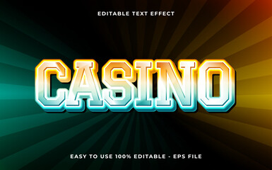 casino 3d style editable text effect template