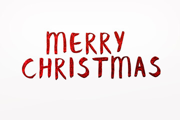 Merry christmas hand lettering calligraphy isolated on background. Vector holiday illustration element. Merry Christmas script calligraphy	