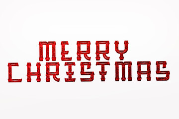 Merry christmas hand lettering calligraphy isolated on background. Vector holiday illustration element. Merry Christmas script calligraphy	