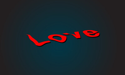 3d text effect vector  file love