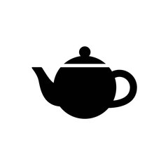Teapot pictorgam. Vector black glyph icon isolated on white background.