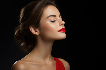 Fototapeta premium young beautiful woman with smooth healthy skin, cosmetics, plastic surgery concept
