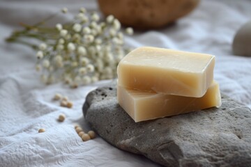 Fototapeta na wymiar Handmade soap natural organic minimalism