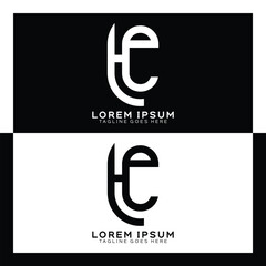 TE initial letter logo. Alphabet T and E pattern design monogram