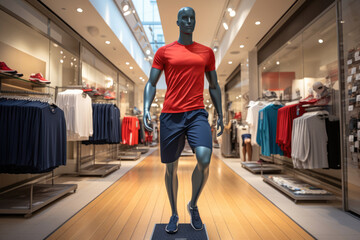 Obraz premium Mannequin in sportswear in a store