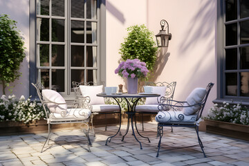 French Country inspired outdoor patio