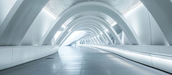 Captivating Curves of a Modern White Steel Bridge