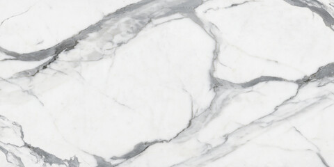White Statuario Marble with Grey Veins, Used for Interior Kitchen or Bathroom Design, Ceramic...