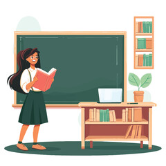 Female teacher vector illustration