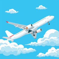 Fototapeta na wymiar Flat design airplane vector illustration