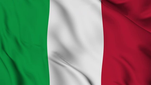 A beautiful view of the Italy flag video. 3d flag-waving video. Italy flag 4K resolution.