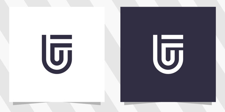 letter uf fu logo design vector