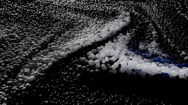 Arri&egrave;re-plan, Perles en mouvement 3D et flux d'eau stylis&eacute;