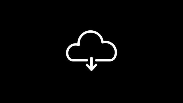 Cloud download icon on background