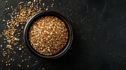 Bowl of buckwheat flakes