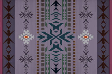 Navajo tribal vector seamless pattern. Native American ornament. Ethnic South Western decor style. Boho geometric ornament. Vector seamless pattern. Mexican blanket, rug. Woven carpet illustration