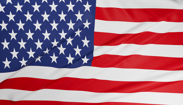Flag of the United States of America. National banner, stars and stripes. US culture, USA, flag, democracy.