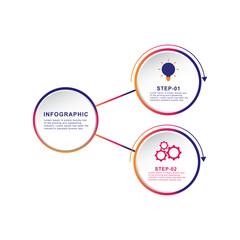 Three Step Circle Progress Infographic Design 