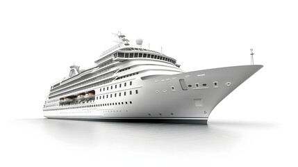 Beautiful White Cruise On Isolated White Background, Generative Ai