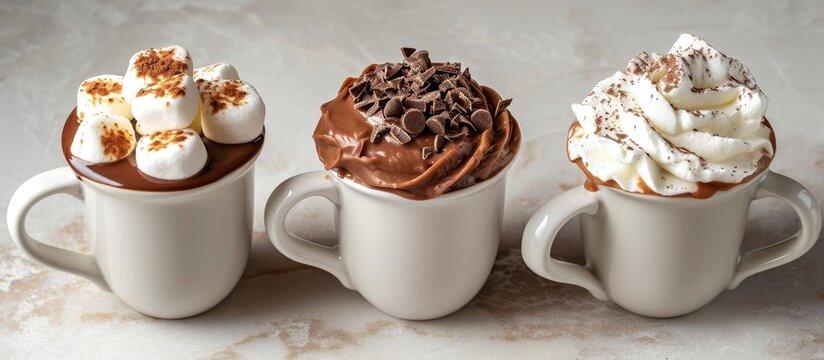 Indulge in the Tempting Trio: Hot Coco, Chocolate Bliss, and Fluffy Marshmallows