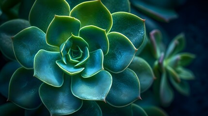 highly detailed closeup shot of a green succulent plant - Powered by Adobe