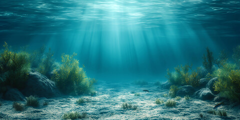 Fototapeta na wymiar Serene scene of bottom of the ocean