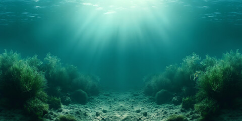 Fototapeta na wymiar A tranquil scene of bottom of the ocean