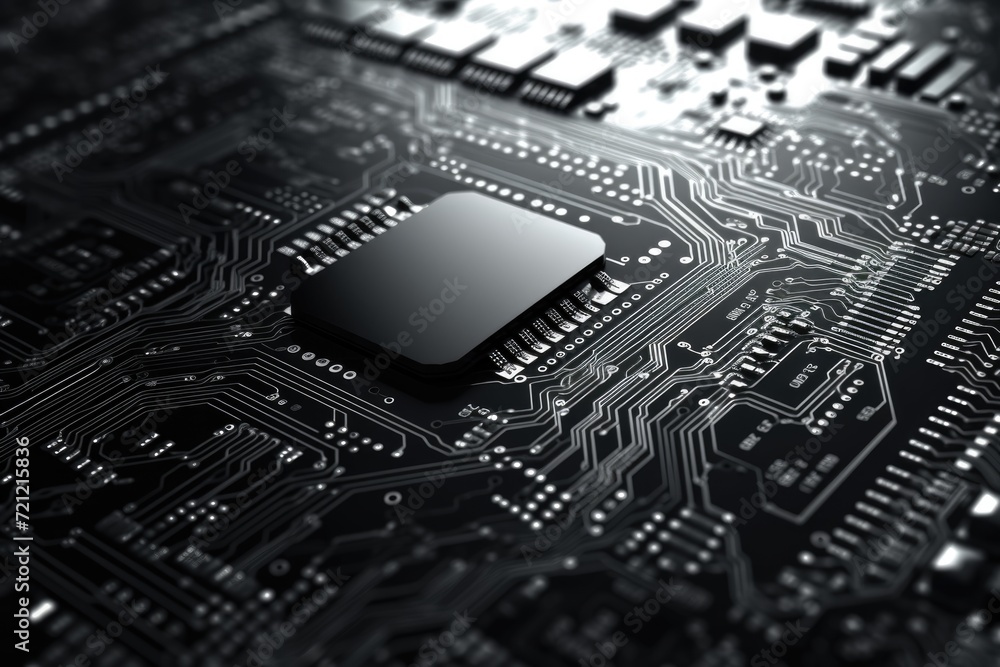 Poster printed circuit board background for computer technology.