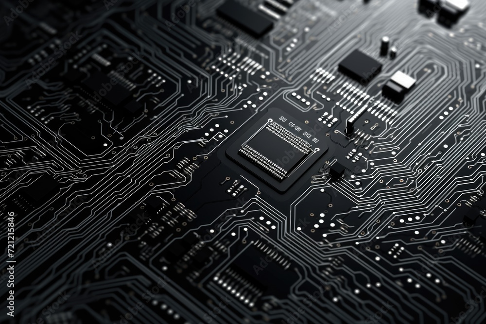 Fototapete Printed circuit board background for computer technology.