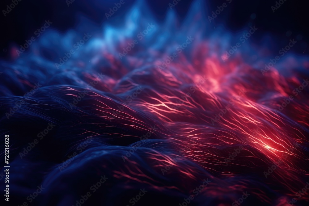 Aufkleber motion blur simulation of data transfer from blue to red lights