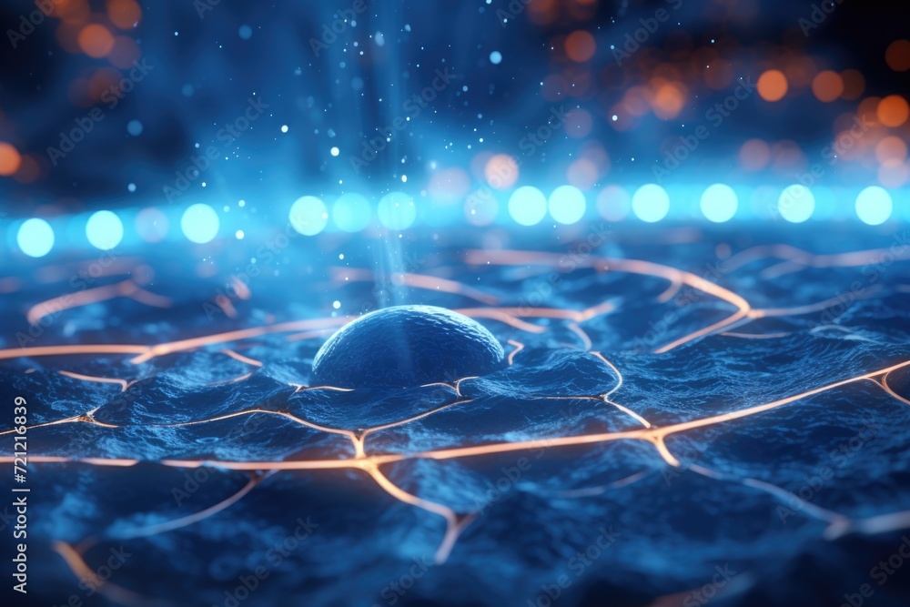 Aufkleber scifi 3d rendering of glowing particles in space