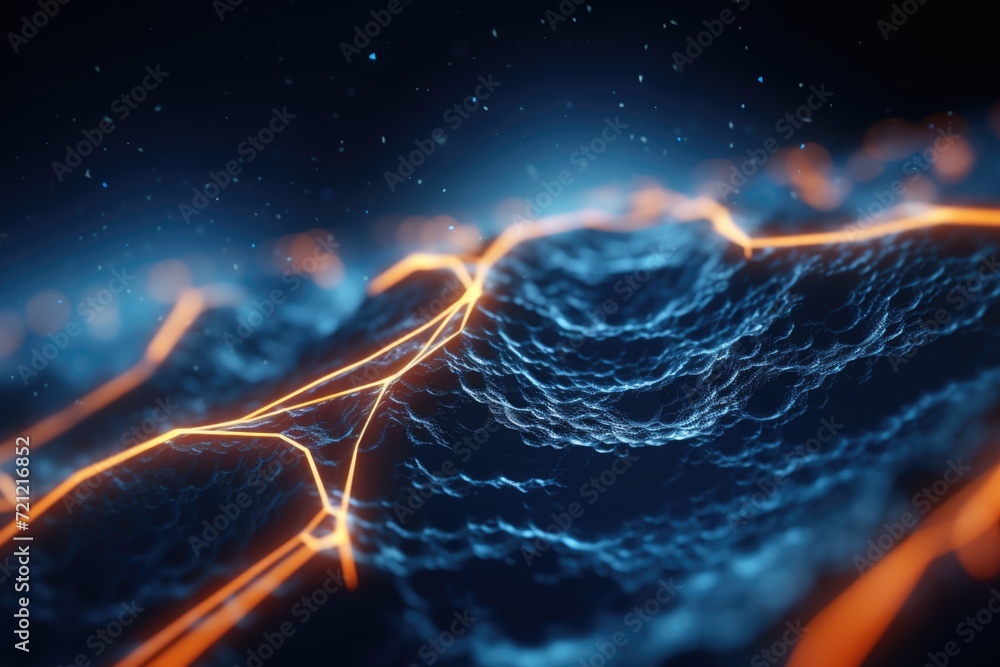 Aufkleber scifi 3d rendering of glowing particles in space