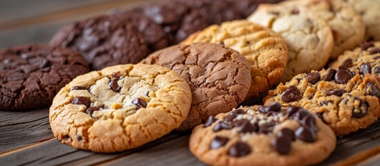 Delicious Assorted Cookies - A Tempting Selection of Delicious Cookies in Assorted Flavors - obrazy, fototapety, plakaty