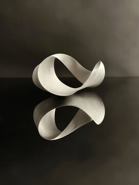 Mobius strip representing the concept of infinity through its continuous and non-ending loop. The mathematical symbolism and minimalist composition.