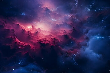 Abstract space background with nebula, stars and galaxies. 3D rendering - obrazy, fototapety, plakaty