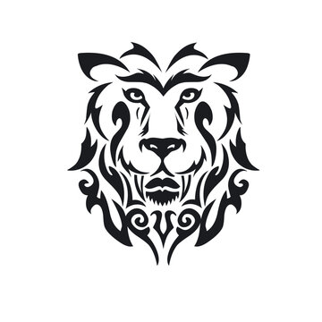 black lion icon illustration  vector element design template