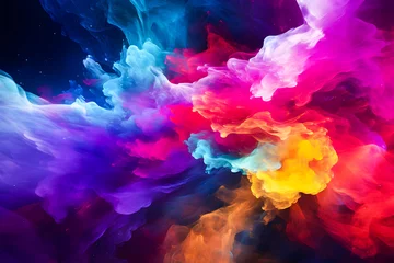 Foto op Canvas Abstract colorful background with multi colored smoke in the form of an explosion. © Iwankrwn