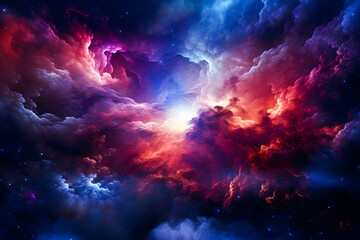 Abstract space background with nebula, stars and galaxies. 3D rendering