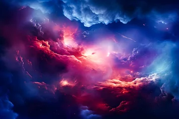 Fototapeten Abstract space background with nebula, stars and galaxies. 3D rendering © Iwankrwn