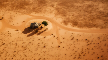 Obraz premium Desert Landscape with Sand Dunes and Clear Sky