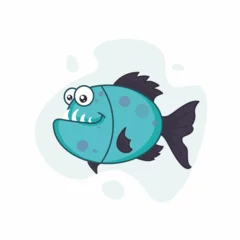 Fotobehang fish logo design graphic illustration © user26248602