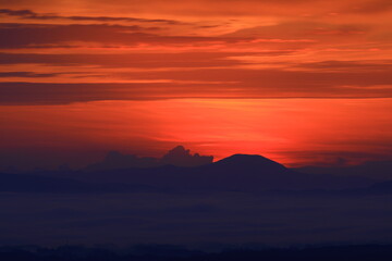 岩手県奥州市　夜明けの風景