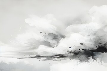 black-and-white cloud ink painting