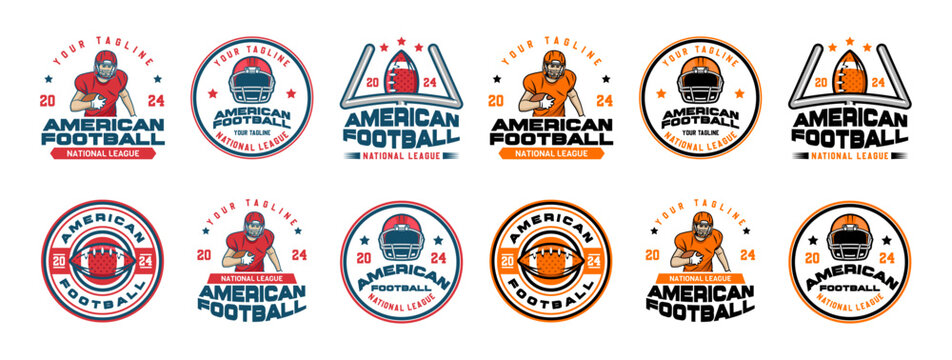 American football badges logo vector. American football logos bundle. American football league labels, emblems and design elements