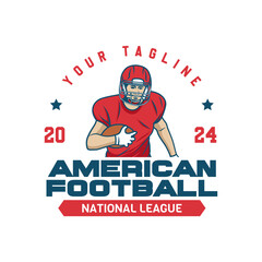 Fototapeta na wymiar American football logo isolated. American football logo badge. American football league label, emblem and design element