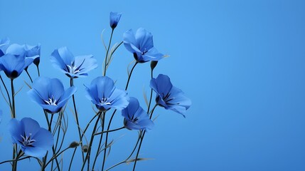 Fototapeta na wymiar Serenity in Blue Flax Flowers Bloom