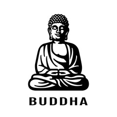 Buddha in the lotus position, logo.