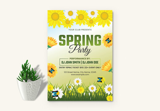 Spring Party Flyer Layout